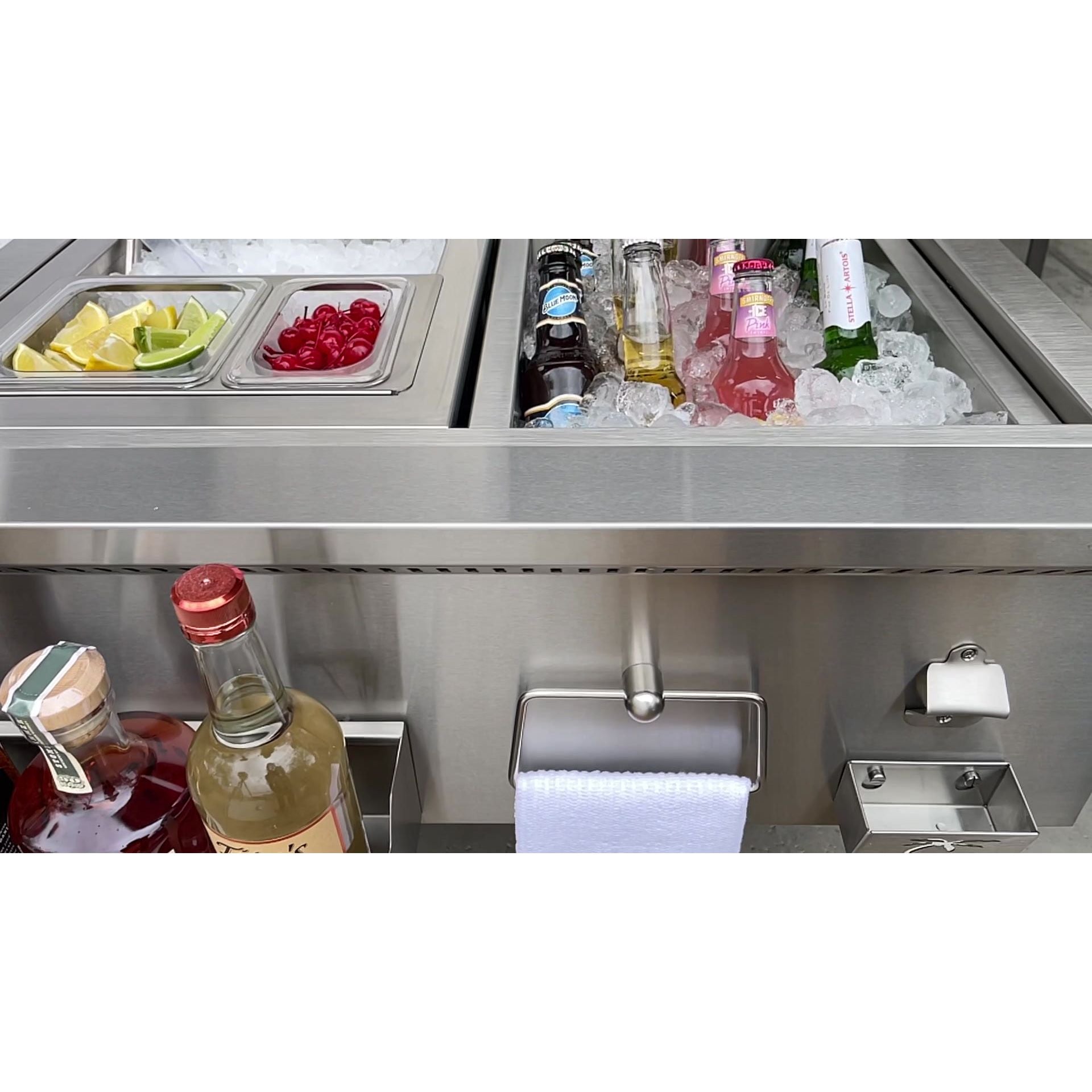 Bartending Stations-KoKoMo 30" Built-In Bartender Cocktail Station With Sink Bottle Opener and Ice Chest KO-30CKT-SNK