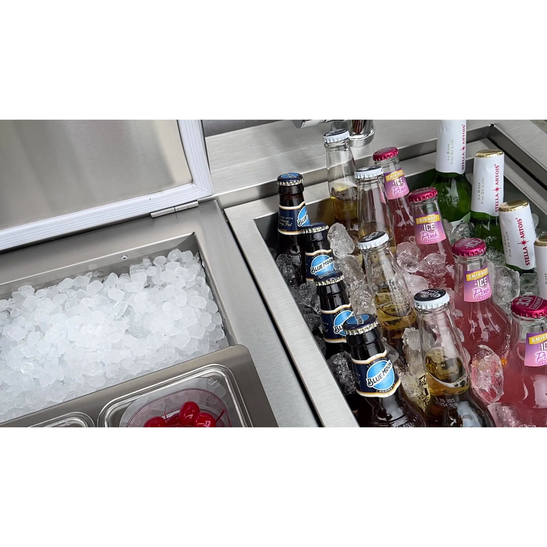 Bartending Stations-KoKoMo 30" Built-In Bartender Cocktail Station With Sink Bottle Opener and Ice Chest KO-30CKT-SNK