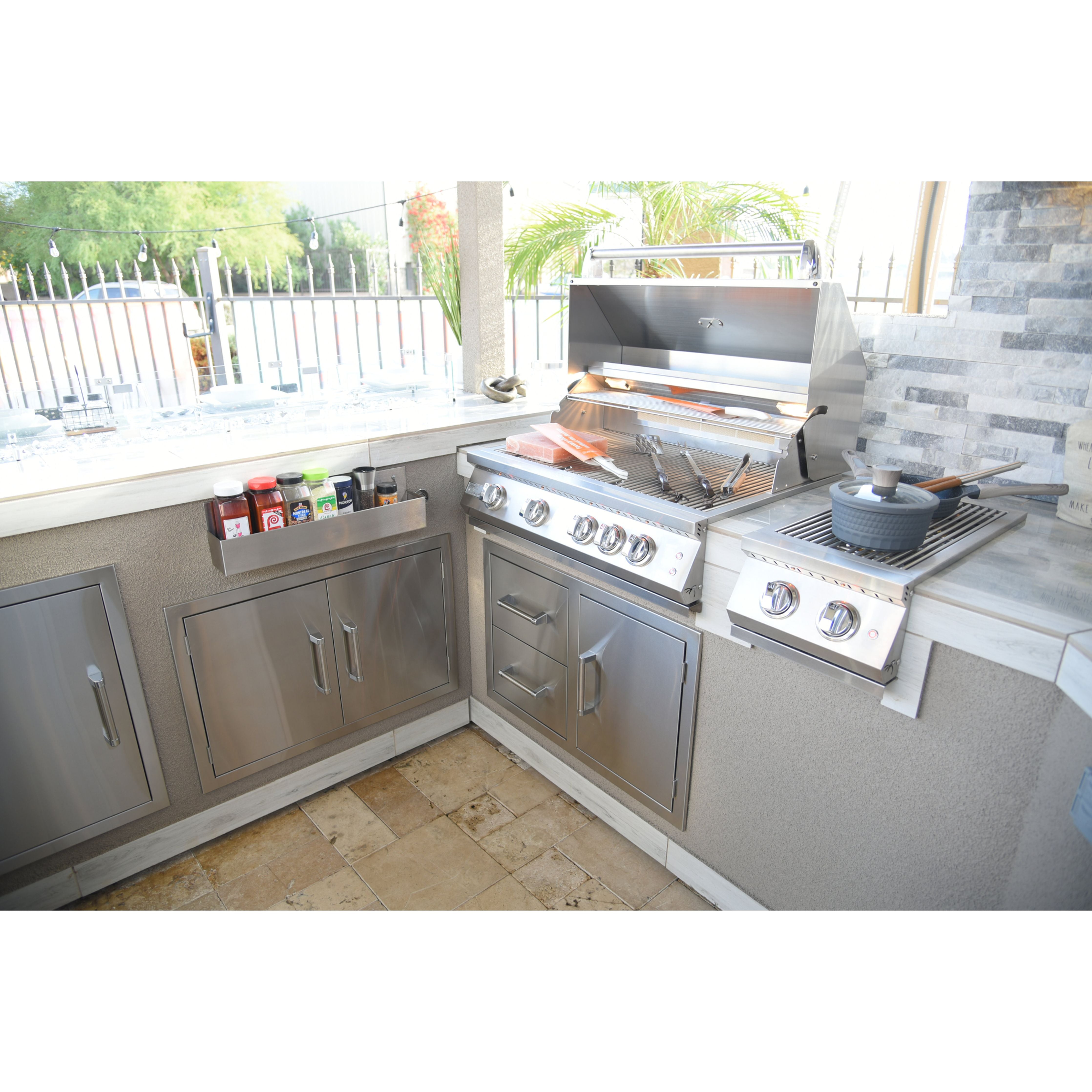 Bartending Stations-KoKoMo Outdoor Kitchen Spice Rack Speed Rail KO-SPD-RL