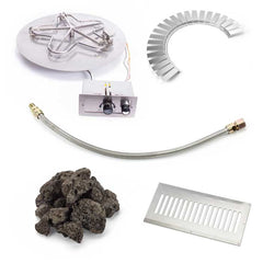 HPC Fire Block Fire Pit Kit, Round Flat Insert, Match Lit or Push Button