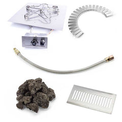 HPC Fire Block Fire Pit Kit, Square Flat Insert, Match Lit or Push Button