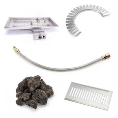 HPC Fire Block Fire Pit Kit, H-Burner Insert, Match Lit or Push Button