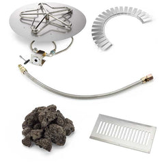HPC Fire Block Fire Pit Kit, Round Flat Insert, Match Lit or Push Button