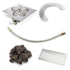 HPC Fire Block Fire Pit Kit, Square Flat Insert, Match Lit or Push Button