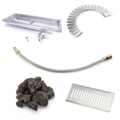 HPC Fire Block Fire Pit Kit, H-Burner Insert, Match Lit or Push Button