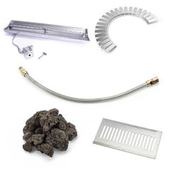 HPC Fire Block Fire Pit Kit, Linear Interlink Insert, Match Lit or Push Button