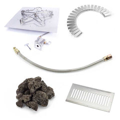 HPC Fire Block Fire Pit Kit, Square Flat Insert, Match Lit or Push Button
