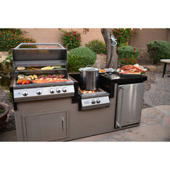 Built-In BBQ Grill Islands-KoKoMo 1 Power Burner 4 Burner 32 inch Built-In Barbeque Grill Island Kitchen Package KO-PWRBRN-4BG-FRGE-2417