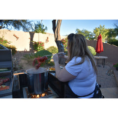 Built-In BBQ Grill Islands-KoKoMo 1 Power Burner 4 Burner 32 inch Built-In Barbeque Grill Island Kitchen Package KO-PWRBRN-4BG-FRGE-2417