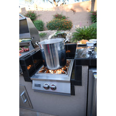 Built-In BBQ Grill Islands-KoKoMo Professional Built-in Power Burner with Led Lights and Removable Grate for Wok KO-PRO-PB
