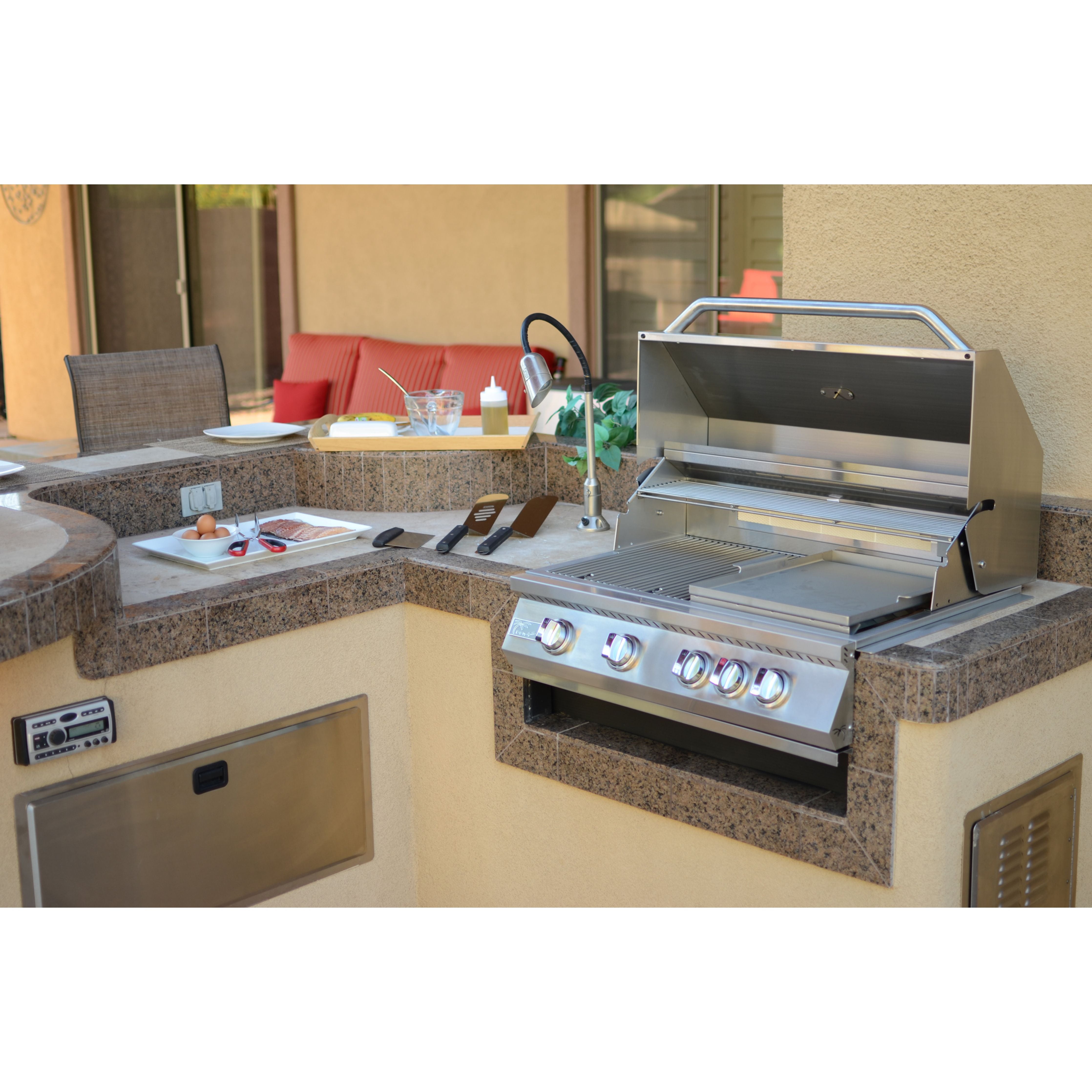 Built-In Gas Grills-KoKoMo 32” Built in Gas Grill 4 Burner/Back Burner KO-BAK4BG