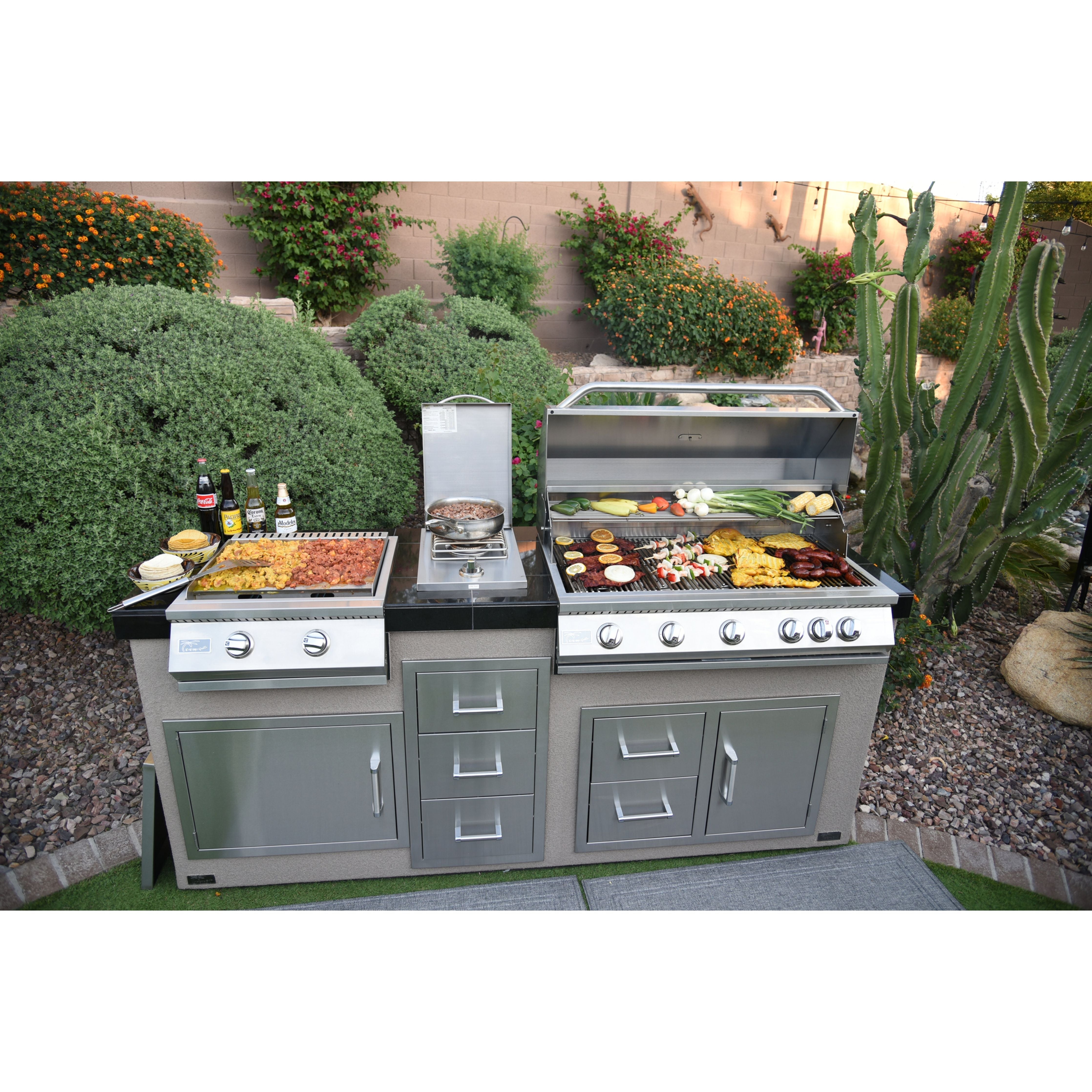 Built-In Gas Grills-KoKoMo 40” Built in Gas Grill 5 Burner/Back Burner KO-BAK5BG