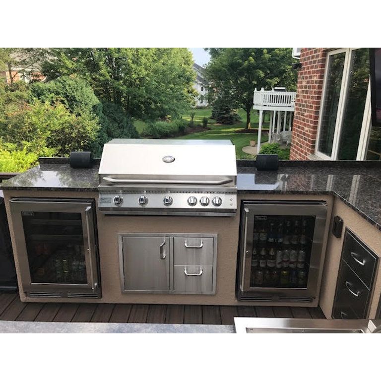Built-In Gas Grills-KoKoMo 40” Professional Built in Gas Grill 5 Burner/Back Burner KO-BAK5BG-PRO