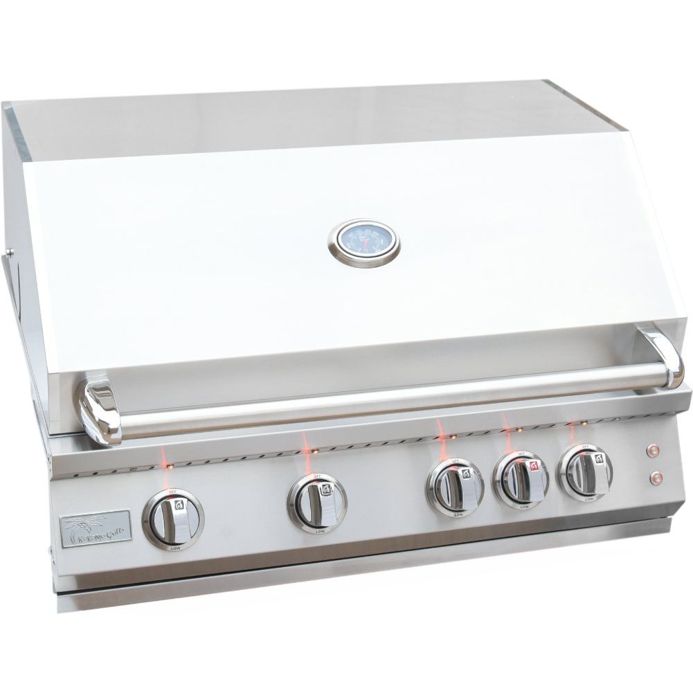Built-In Gas Grills-KoKoMo Laser Cut Grate 32In Professional Built in Gas Grill 4 Burner/Back Burner KOK-KLCG32PBIG4BBB