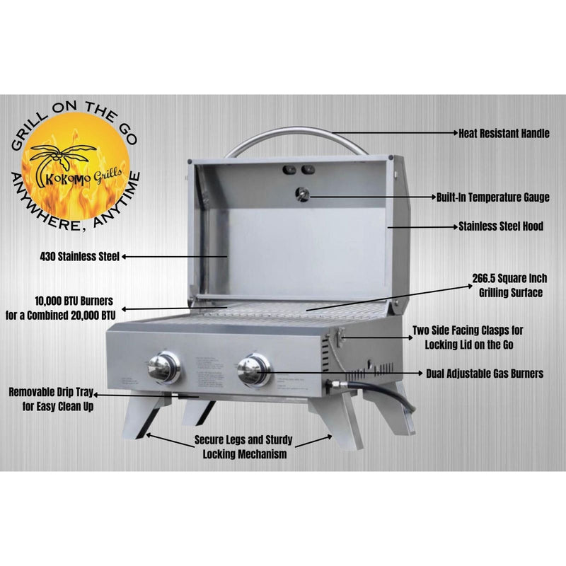 Cart Grills-KoKoMo Grill On The Go: Anywhere, Anytime KO-PTBL