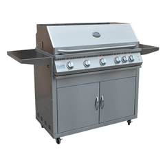 Cart Grills-KoKoMo Professional 5 Burner 40 Inch Cart Model BBQ Grill With Lights & Locking Casters KO-BAK5BG-PRO+KO-BAK5BG-C