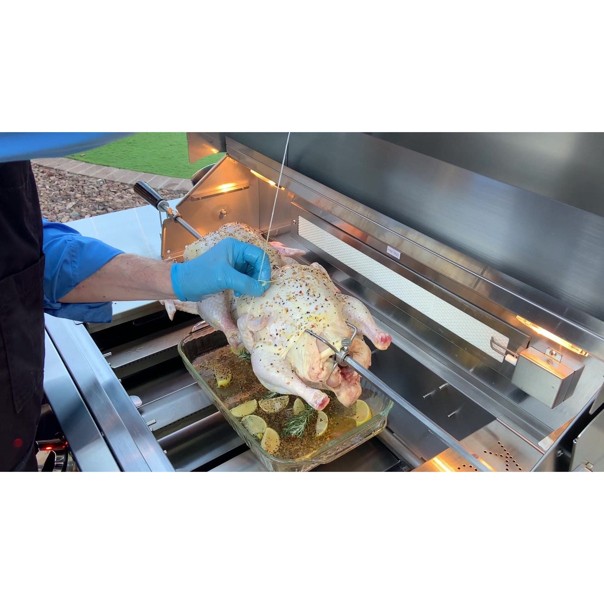 Cart Grills-KoKoMo Professional 5 Burner 40 Inch Cart Model BBQ Grill With Lights & Locking Casters KO-BAK5BG-PRO+KO-BAK5BG-C