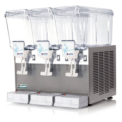 Cold Beverage Dispensers-Ampto C1316 Bev. Dispenser 3 Tanks - 3 Gallons ea. NSF/UL. Made in Italy