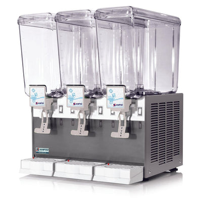 Cold Beverage Dispensers-Ampto D1316 Beverage Dispenser 3 Tanks - 5 Gallons ea. NSF/UL. Made in Italy