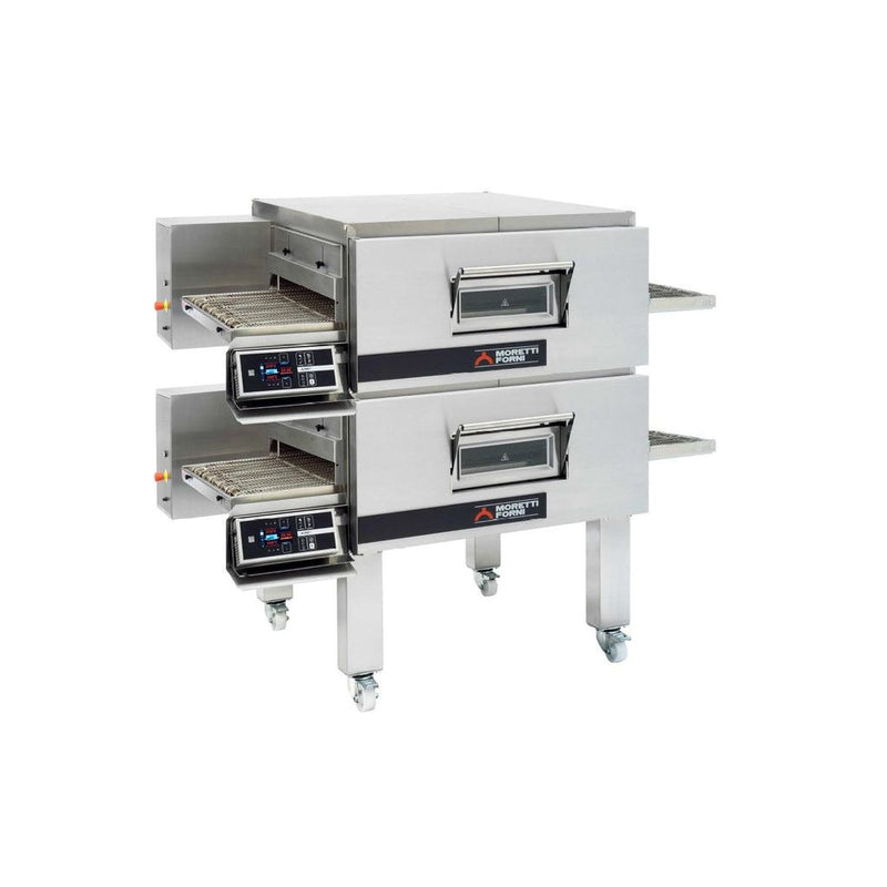 Conveyor Pizza Ovens – Electric-Moretti Forni TT98E2 Electric Conveyor Pizza Oven TT98E 44'' x 32'' x 3'' Chamber 2 Deck.