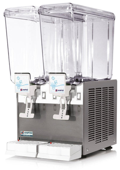 Cold Beverage Dispensers-AMPTO D1256 2-Tank Cold Beverage Dispenser, 2 x 5 Gallon