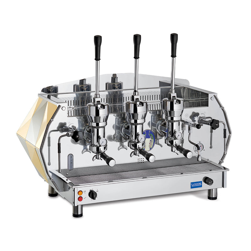 La Pavoni Diamante Espresso Machine - 3 Group Lever - Gold (DIA 3L-Gold)