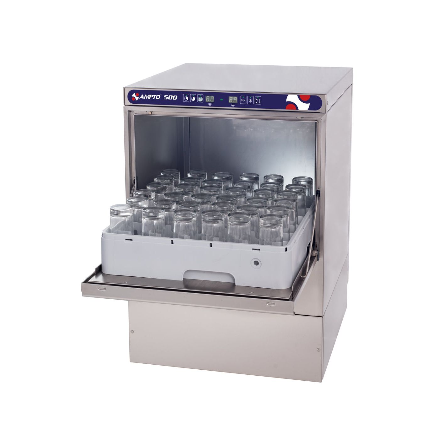 Dishwashers-Ampto 500  - Dishwasher Undercounter, door type, front loading,  23-5/8"W, (20/30 or 60) racks/hour capacity, high temp