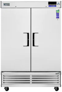 Reach-In Freezer-Everest EBF2 Bottom-Mount 2-Door Solid Swing Reach-In Freezer, 50 Cu Ft, 115V