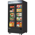 Glass Door Merchandiser Freezer-Everest EMGF36B Bottom Mount Swing Glass Door Freezer Merchandiser, 36 Cu Ft, Black, 115-60-1