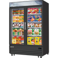 Glass Door Merchandiser Freezer-Everest EMGF48B Bottom-Mount Glass Door Merchandiser Freezer, 48 Cu Ft, Black, 115V