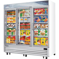 Glass Door Merchandiser Freezer-Everest EMGF69 3-Door Swing Glass Door Merchandiser Freezer, 69 Cu Ft, Bottom Mount, 115V
