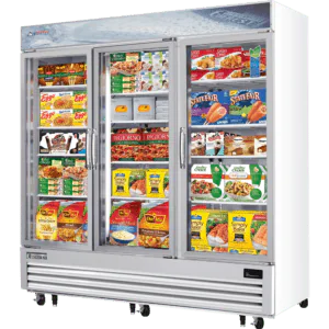 Glass Door Merchandiser Freezer-Everest EMGF69 3-Door Swing Glass Door Merchandiser Freezer, 69 Cu Ft, Bottom Mount, 115V