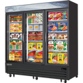 Glass Door Merchandiser Freezer-Everest EMGF69B Glass Door Merchandiser Freezer - Bottom Mount, 69 Cu Ft, 3 Swing Glass Doors, Black, 115-60-1