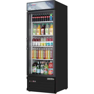 Glass Door Merchandiser Refrigerator-Everest EMGR20B Bottom-Mount Single Swing Glass Door Merchandiser Refrigerator, 20 Cu. Ft., Black, 115-60-1