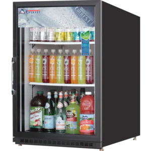Glass Door Merchandiser Refrigerator-Everest EMGR5B Glass Door Merchandiser Refrigerator - 5 Cu Ft, Bottom Mount, 115V