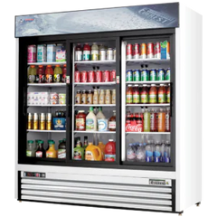 Glass Door Merchandiser Refrigerator-Everest EMGR69 69 Cu Ft Sliding Glass Door Merchandiser Refrigerator, Bottom Mount, White, 115V