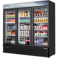 Glass Door Merchandiser Refrigerator-Everest EMSGR69B 3-Door Swing Glass Merchandiser Refrigerator, 71 Cu Ft, Bottom Mount, Black, 115-60-1