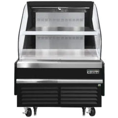 Open Air Merchandiser-Everest EOMH-36-B-35-T Open Air Refrigerated Merchandiser - Bottom Mount, Black, 7.4 Cu. Ft.