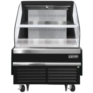 Open Air Merchandiser-Everest EOMH-36-B-35-T Open Air Refrigerated Merchandiser - Bottom Mount, Black, 7.4 Cu. Ft.
