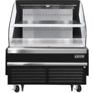 Open Air Merchandiser-Everest EOMH-48-B-35-T 48" Bottom Mount Open Air Merchandiser Refrigerator, Black, 9.7 Cu Ft, 115-60-1