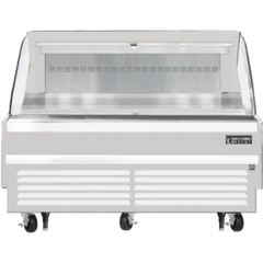 Open Air Merchandiser-Everest EOMH-72-W-35-S Open Air Refrigerator Merchandiser - White, Bottom Mount, 11.4 Cu Ft