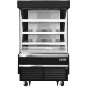 Open Air Merchandiser-Everest EOMV-36-B-28-S Open Air Merchandiser, Bottom Mount, Black, 9.3 Cu. Ft., 115V