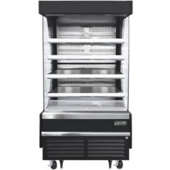 Open Air Merchandiser-Everest EOMV-36-B-35-T Open Air Merchandiser Refrigerator - Black, 18.2 Cu. Ft., 115-60-1