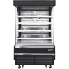 Open Air Merchandiser-Everest EOMV-48-B-28-T 48" Black Bottom-Mount Open Air Refrigerated Merchandiser, 16.8 Cu. Ft., 115V