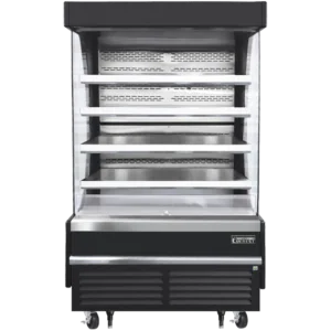 Open Air Merchandiser-Everest EOMV-48-B-28-T 48" Black Bottom-Mount Open Air Refrigerated Merchandiser, 16.8 Cu. Ft., 115V