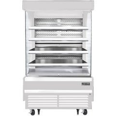 Open Air Merchandiser-Everest EOMV-48-W-35-T Open Air Merchandiser Refrigerator, 48", White, 24 Cu. Ft., 115V