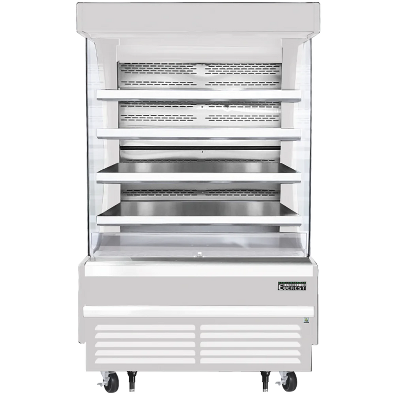 Open Air Merchandiser-Everest EOMV-48-W-35-T Open Air Merchandiser Refrigerator, 48", White, 24 Cu. Ft., 115V