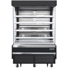 Open Air Merchandiser-Everest EOMV-60-B-28-T 60" Bottom Mount Open Air Merchandiser - Black, 21.2 Cu. Ft., 230V