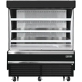 Open Air Merchandiser-Everest EOMV-60-B-28-S 60" Open Air Refrigerated Merchandiser, Bottom Mount, Black, 15.4 Cu. Ft., 115V