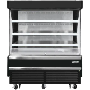 Open Air Merchandiser-Everest EOMV-60-B-28-S 60" Open Air Refrigerated Merchandiser, Bottom Mount, Black, 15.4 Cu. Ft., 115V